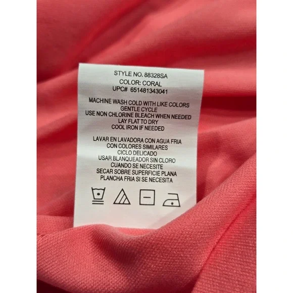 Tiana B Coral Floral Lace Dress Women's Medium Short Sleeve Lined - Picture 5 of 8